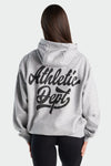 Back View of Silver Gray Heather GTS Athletic Dept Hoodie