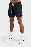 Front View of Black GTS Miami Mecca Mesh 5 Shorts
