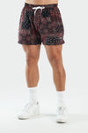 Front View of Chicago Black GTS Paisley 5 Inch Mesh Shorts