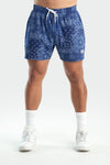 Front View of LA Blue GTS Paisley 5 Inch Mesh Shorts