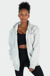Front View of Light Heather Gray GTS Pivotal Zip Up Hoodie