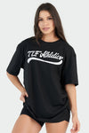 Front View of Black GTS TLF Athletics Oversized Tee