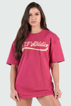 Front View of Deep Mauve GTS TLF Athletics Oversized Tee