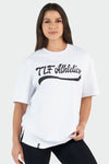 Front View of White GTS TLF Athletics Oversized Tee