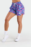 Front View of Miami Nights Brushstroke Hype 5 Inch Mesh Shorts