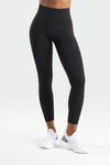 Front View of Black Hyper Power Side Pocket Workout Leggings