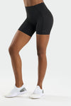 Front View of Black Hyper Power Side Pockets Gym Shorts