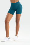 Front View of Dark Teal Hyper Power Side Pockets Gym Shorts