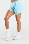 Front View of Light Blue Miami Mecca Mesh 5 Shorts