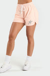 Front View of Faded Salmon Miami Mecca Mesh 5 Shorts
