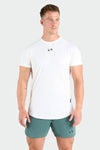 Front View of White Reps Mesh Gym Tee