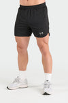Front View of Black Reps Performance Mesh 5.5 Inch Shorts