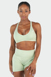 Front View of Vintage Matcha Sculpt Seamless Sports Bra