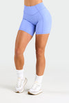 Front View of Periwinkle Tempo Scrunch Butt Shorts