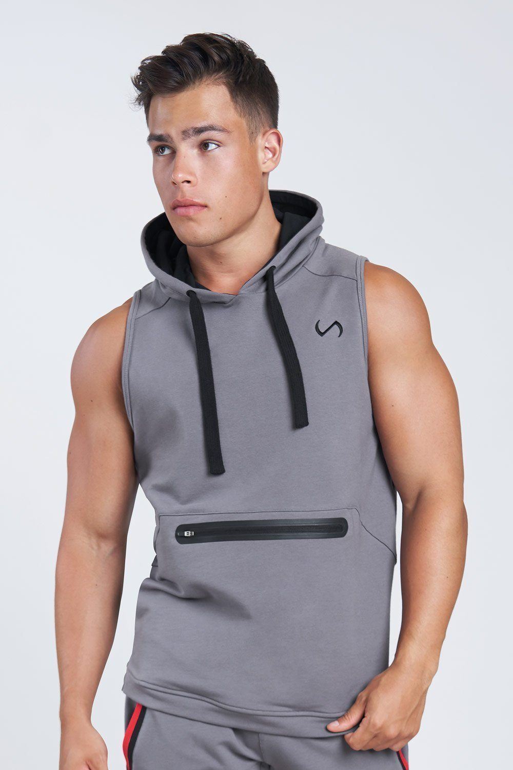 the rock sleeveless hoodie