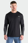 Front View of Black Train Infi Dry Long Sleeve