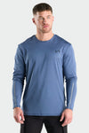 Front View of Indigo Blue Train Infi Dry Long Sleeve