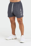 Front View of Charcoal Train Like a Freak 5 Inch Mesh Shorts
