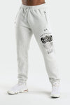 Front View of Light Heather Gray Train Like A Freak Oversized Joggers