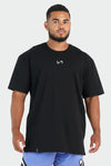 Front Image of Black Back Script Oversized Tee