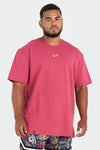 Front Image of Deep Mauve Back Script Oversized Tee