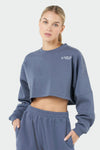 TLF Chill Fleece Oversized Crop Sweatshirt - Womens Oversized Sweatshirt – Gray - 1