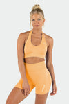 TLF Cosmic Seamless Halter Sports Bra - Sun Orange- 1