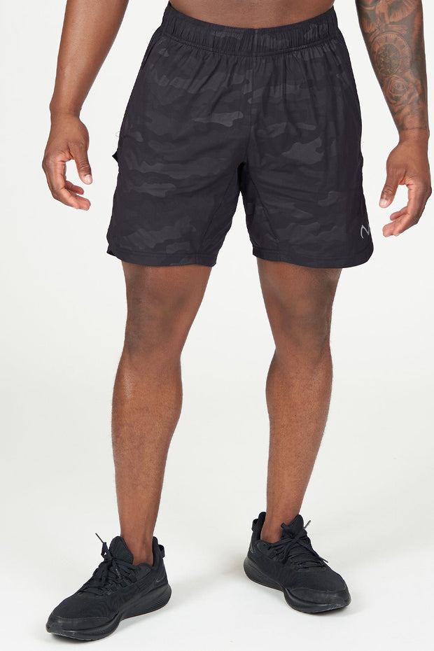 mens camo training shorts