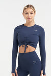 TLF Genesis Long Sleeve Crop Top Deep Navy 1