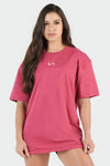 Front Image of Deep Mauve GTS Back Script Oversized Tee