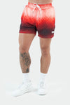 Front Image of TLF GTS Red Geo Ombre Mesh 5” Shorts 