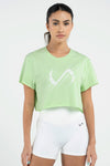 TLF Lift Oversized Gym Crop Tee - Women’s Workout Crop Tops – Neon-Lime-White - 1