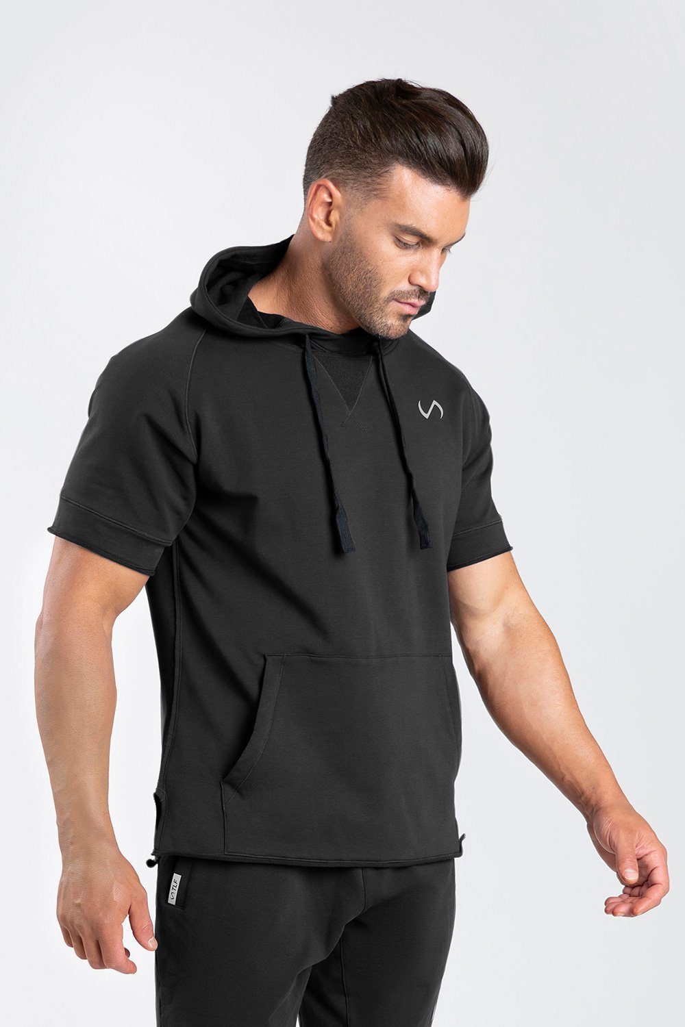 Rock & Republic Men's Short Sleeve Hoodie Sweatshirt - Kangaroo