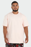 Front View of Take Life Further Oversized Tee Faded Salmon