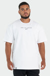 Front View of Take Life Further Oversized Tee White