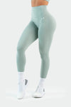 Front Image of Tempo High Waisted Workout Leggings Sage Green