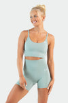 Full Model Image of Tempo Multi-Back Strap Sports Bra Sage Green