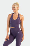 Full Model Image of Tempo Racerback Sports Bra Dark Grape