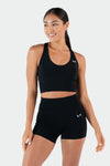 Full Model Image of Tempo Racerback Sports Bra Black