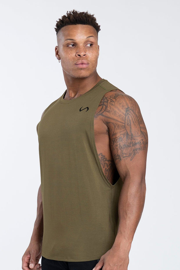 TLF Nova Drop Armhole Workout Tank - Military