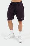 Front View of Dark Purple Varsity Shorts