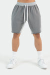 Front View of Cinder Heather Varsity Shorts