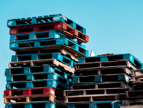 stacked wood pallets