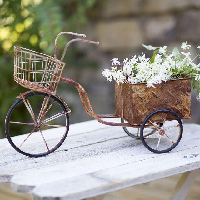 rustic trike planter-rustic farmhouse decor