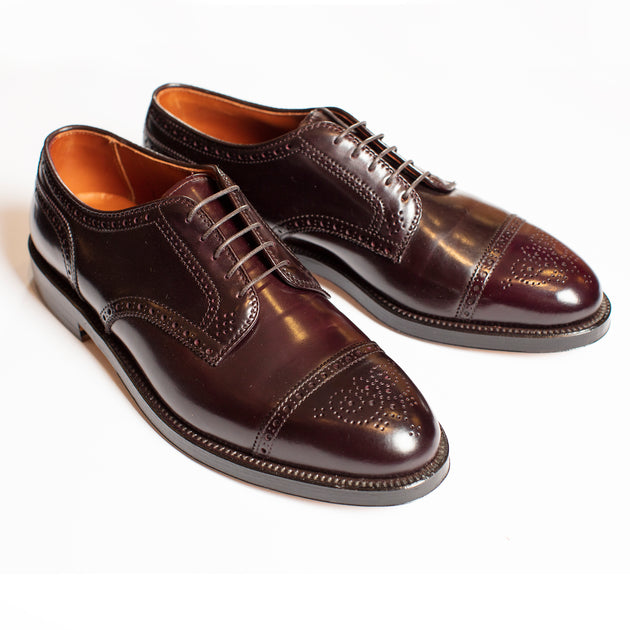 Alden #8 Shell Cordovan Cap Toe Blucher with Medallion – Oxford and Derby