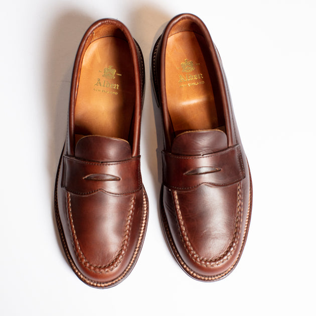 Alden Brown Flex Welt Penny Loafer in Pull Up Leather – Oxford and Derby