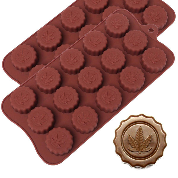 MoldFun 2-Pack Leaf Silicone Molds Set for Making Small Soap Chocolate Candy Gummy Baking Cake Jello Jelly Wax Crayon Melt Ice Cube Tray