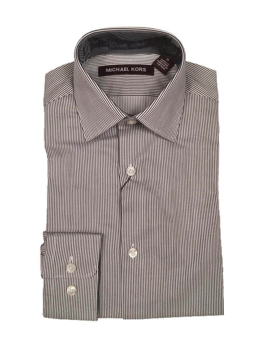 Michael Kors Boys Cotton Charcoal/White Stripe Dress Shirt Z0332 – NorthBoys