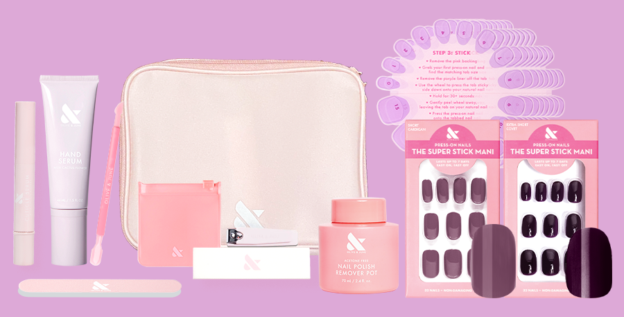 New System - Sleak dark blue mani box, white poppy and gradiet pink/blue file along with all our fave system tools and polish of your choice