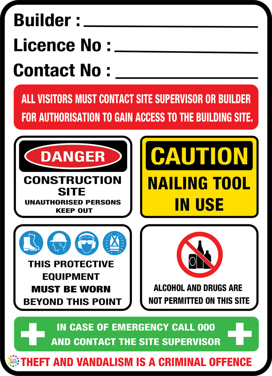 Builder Construction Site Sign | K2K Signs Australia